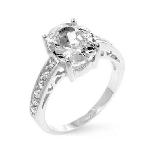 Oval Center Piece Engagement Ring