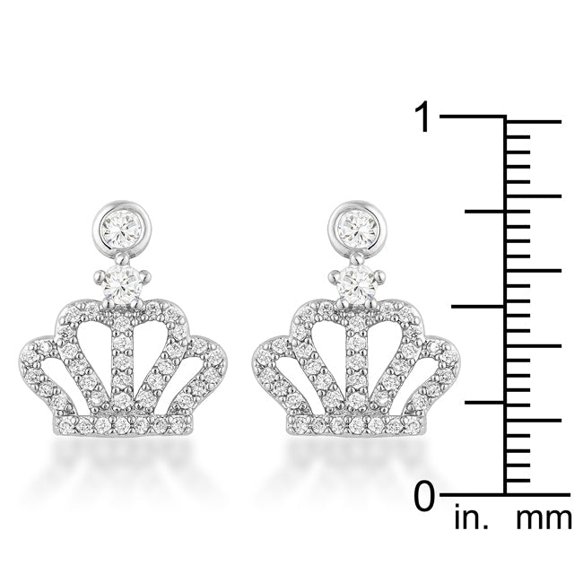 0.5ct Rhodium Crown CZ Earrings