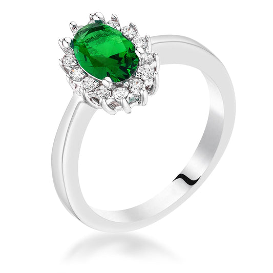Emerald Green Petite Oval Ring